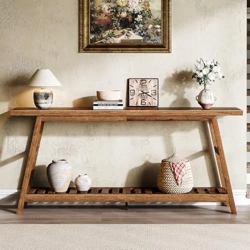70.9-Inch Console Table with 2-Tier Design for Living Rooms features