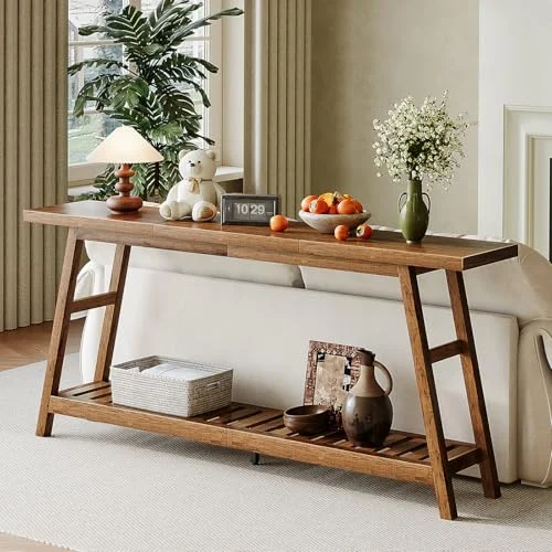 70.9-Inch Console Table with 2-Tier Design for Living Rooms unboxing