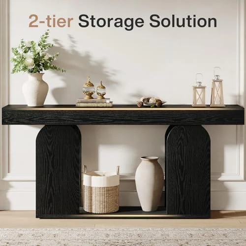 70.9-Inch Extra Long Console Table with Wood Frame and Storage unboxing