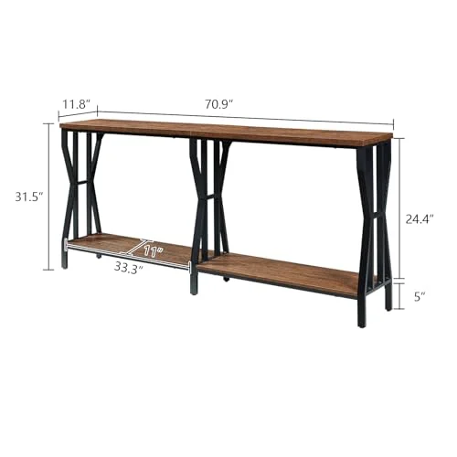 70.9-Inch Extra Long Sofa Table with Industrial Style detail