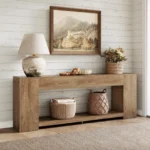 86-Inch Extra Long Console Table with 2-Tier Storage