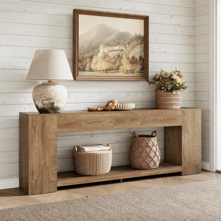 86-Inch Extra Long Console Table with 2-Tier Storage review