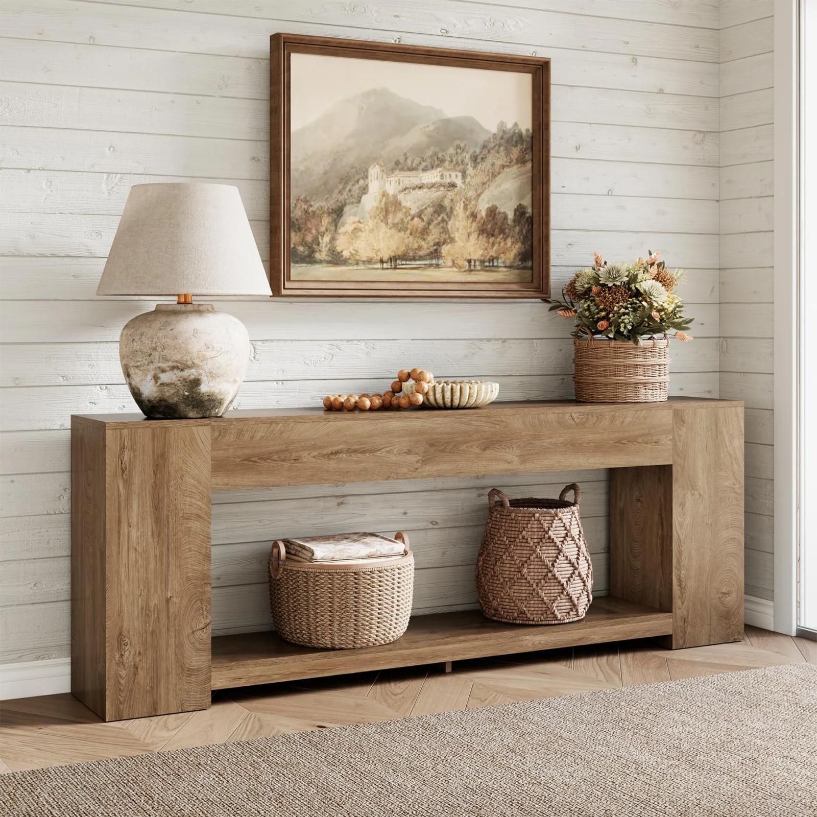 86-Inch Extra Long Console Table with 2-Tier Storage review