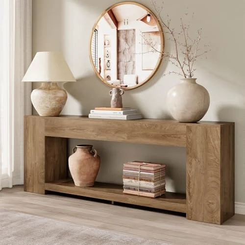 86-Inch Extra Long Console Table with 2-Tier Storage showcase