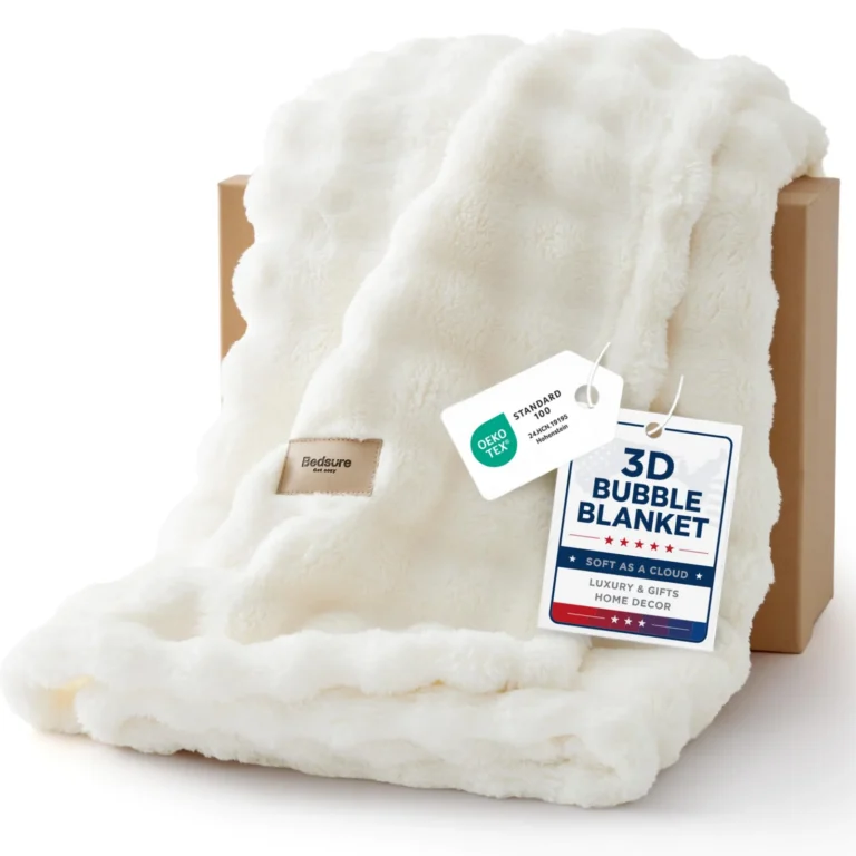 Bedsure 3D Fleece Bubble Blanket – Lightweight and Soft for Couch review