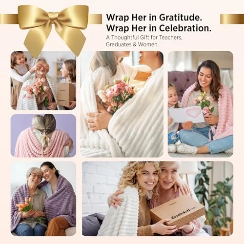 Bedsure GentleSoft White Throw Blanket – Cozy Fleece for Living Room detail