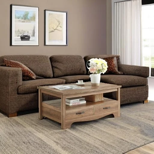 Chic Farmhouse Coffee Table with Storage Drawers for Living Room unboxing