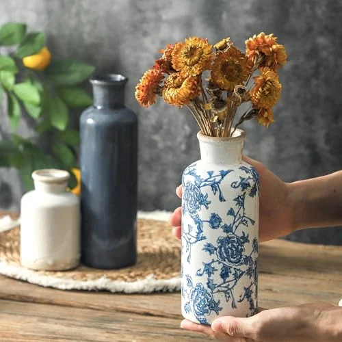 Chinoiserie Ceramic Vases Set for Rustic Farmhouse Decor showcase