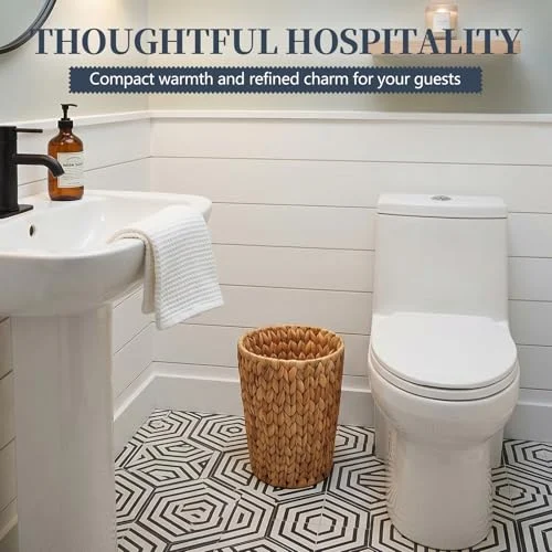 Coeusy Wicker Trash Can – Compact Water Hyacinth Waste Basket results
