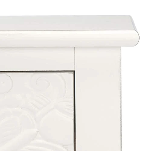 Distressed White 2-Drawer Console Table for Home Decor features