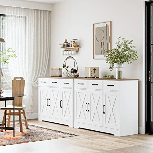 Farmhouse Kitchen Buffet Cabinet with Adjustable Storage for Dining Room results