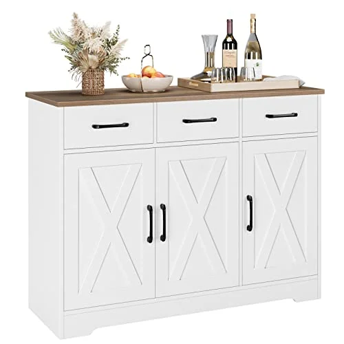 Farmhouse Kitchen Buffet Cabinet with Adjustable Storage for Dining Room review