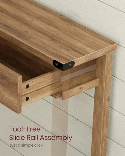 Farmhouse Style Console Table with 3 Drawers and Metal Corners results