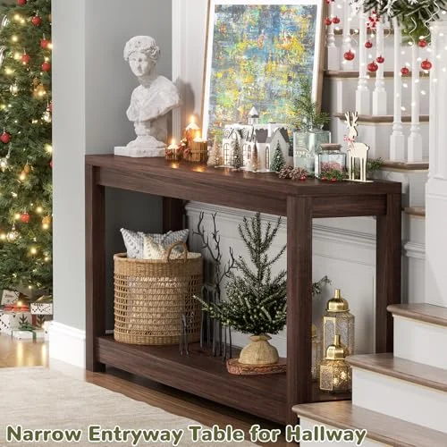 Farmhouse Wood Entryway Table with Easy Assembly features