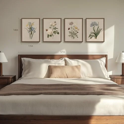 Framed Floral Wall Art Set for Rustic Home Aesthetics features