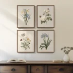 Framed Floral Wall Art Set for Rustic Home Aesthetics