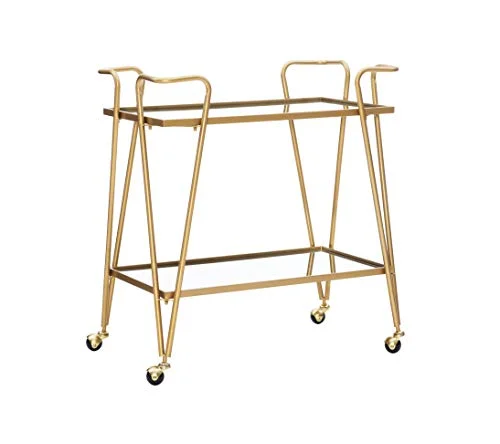 Gold Mid-Century Bar Cart for Stylish Entertaining detail