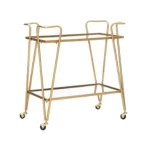 Gold Mid-Century Bar Cart for Stylish Entertaining