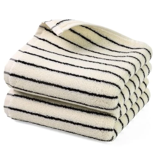 Jacquotha Black and White Striped Hand Towels – Vintage Kitchen Decor review