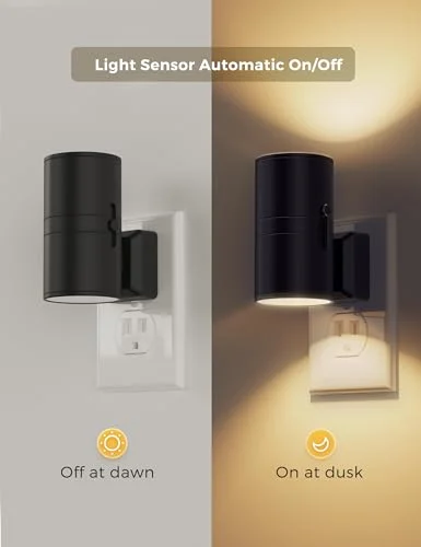 L LOHAS LED Night Light – Adjustable Dusk to Dawn Sensor Lighting 2 Pack detail