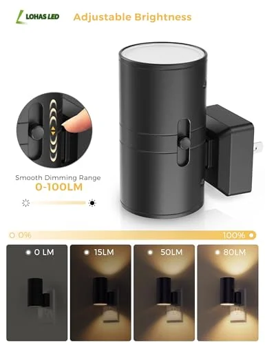L LOHAS LED Night Light – Adjustable Dusk to Dawn Sensor Lighting 2 Pack showcase
