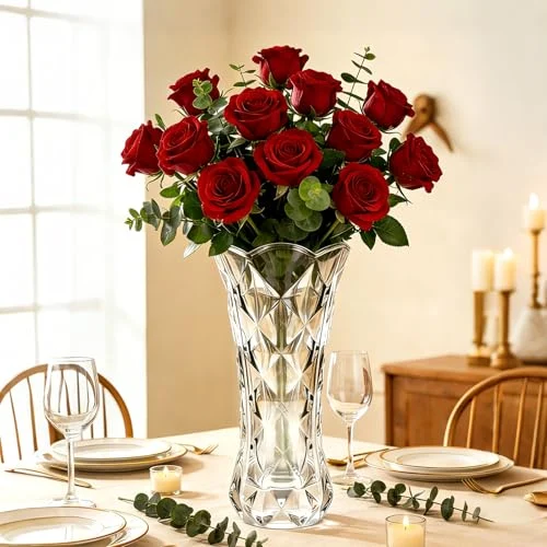Large Crystal Glass Vase for Weddings and Living Room Decor detail