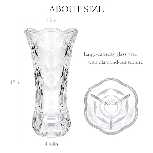 Large Crystal Glass Vase for Weddings and Living Room Decor showcase