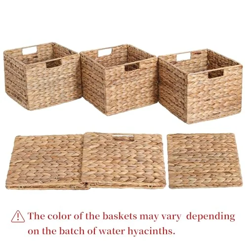 Large Water Hyacinth Storage Baskets for Organized Living Spaces unboxing