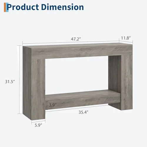 Long Console Table with 2-Tier Storage for Living Rooms detail