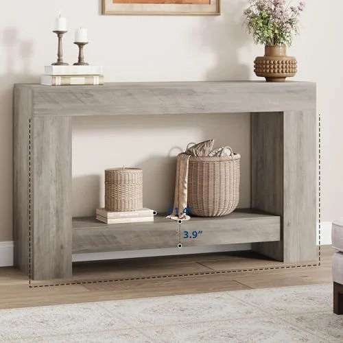 Long Console Table with 2-Tier Storage for Living Rooms unboxing