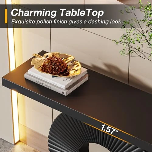 Modern Console Table with Geometric Base for Entryways unboxing