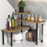 Moveable 3-Tier Corner Shelf Organizer for Kitchen and Bathroom