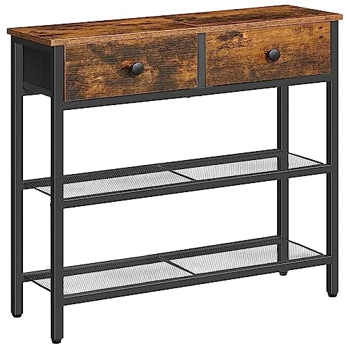 Narrow Console Table with 2 Fabric Drawers for Entryway Storage review