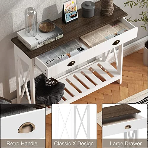 Narrow Console Table with Drawer for Rustic Entryway Organization showcase