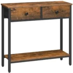 Narrow Console Table with Fabric Drawers and 2-Tier Storage