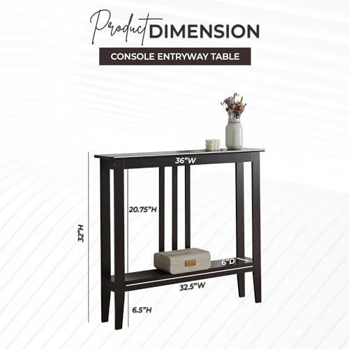 Narrow Console Table with Storage Shelf for Entryways showcase