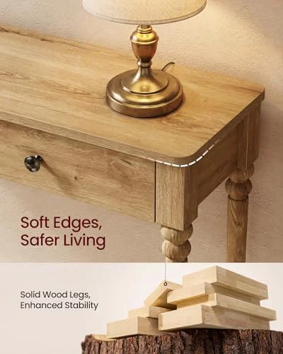 Narrow Entryway Sofa Table with Drawers and Shelf unboxing