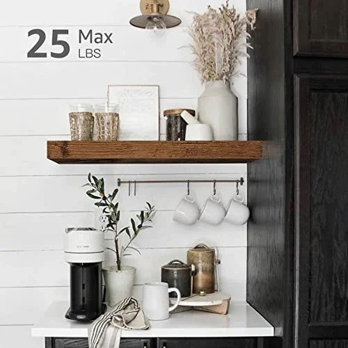 QEEIG Bathroom Floating Shelves – Rustic Wall Mounted Display Set of 2 features
