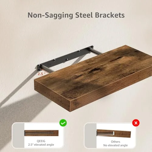 QEEIG Bathroom Floating Shelves – Rustic Wall Mounted Display Set of 2 results