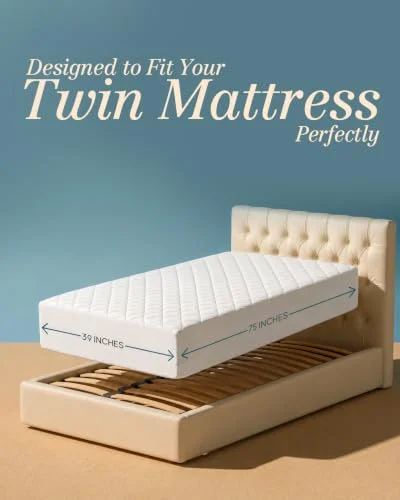 Quilted Twin Mattress Protector – Deep Pocket and Machine Washable detail