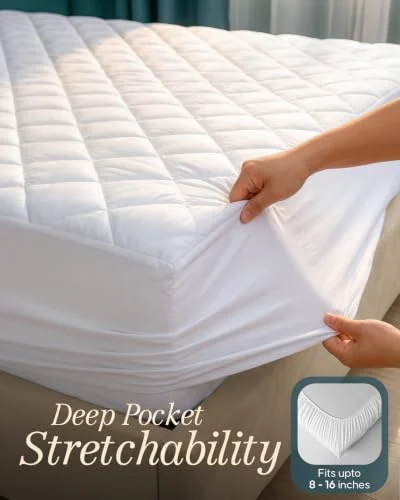 Quilted Twin Mattress Protector – Deep Pocket and Machine Washable showcase