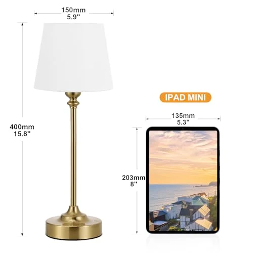 Rechargeable Gold Table Lamp with Touch Control for Home features