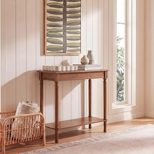 Rectangle Console Table with Farmhouse Design for Hallways showcase