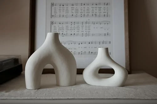 Set of 2 Ceramic Donut Vases for Minimalist Home Centerpieces unboxing