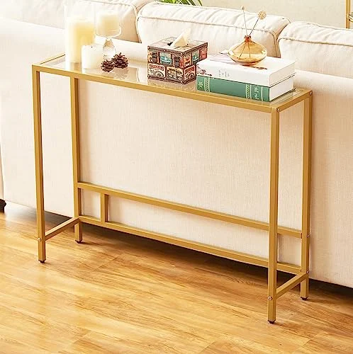 Small Modern Console Table with Glass and Metal Frame review