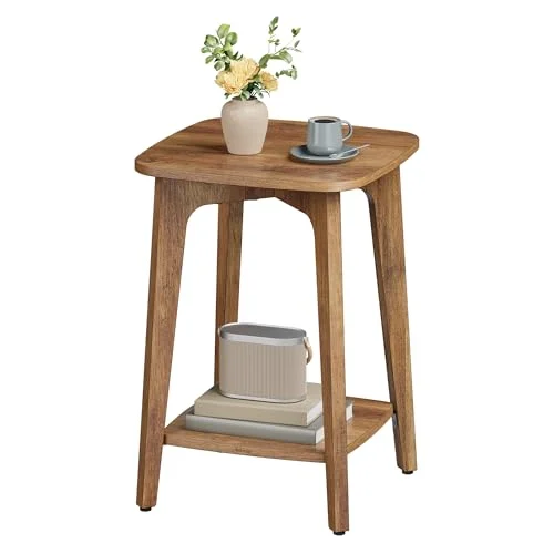 Square 2-Tier Side Table with Curved Design for Small Areas review