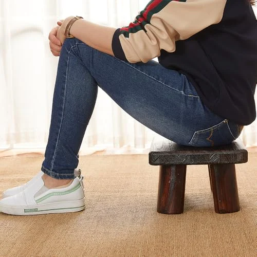 Sturdy Rectangular Wooden Step Stool for Kitchen and Bathroom results