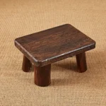 Sturdy Rectangular Wooden Step Stool for Kitchen and Bathroom