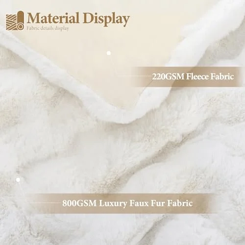 Touchat Luxury Faux Rabbit Fur Throw Blanket – Super Cozy and Warm features