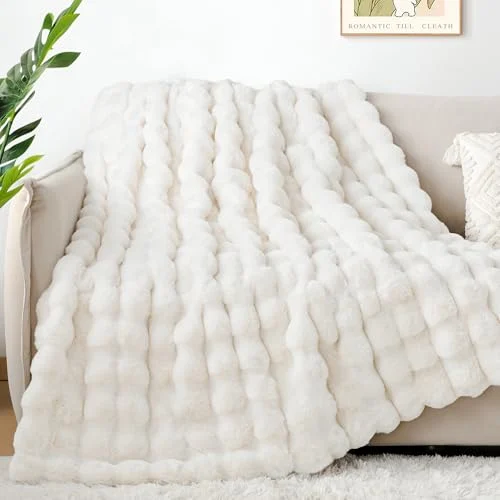 Touchat Luxury Faux Rabbit Fur Throw Blanket – Super Cozy and Warm results